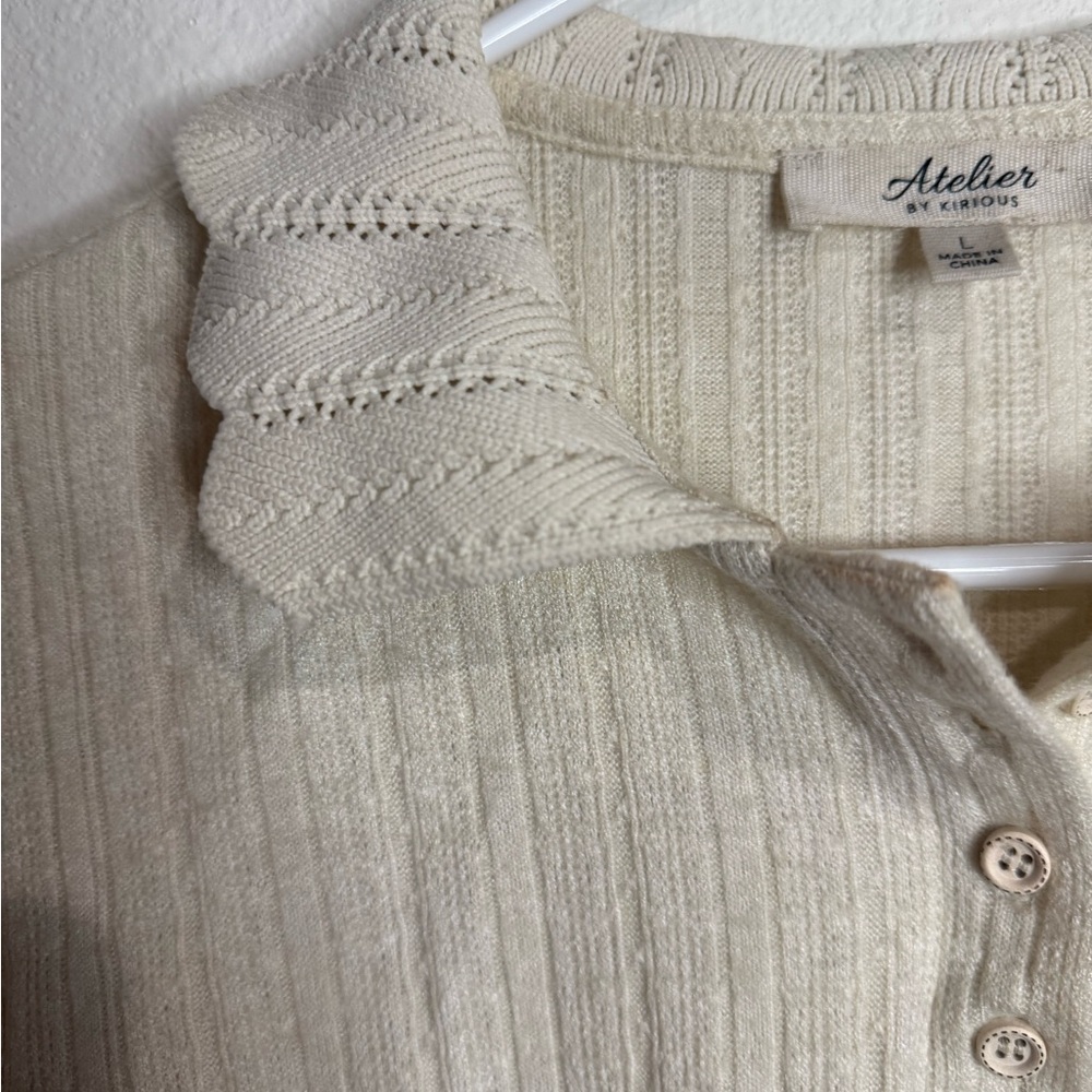 Alaia Cream Textured Cardigan